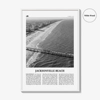 Jacksonville Beach Print Black and White, Jacksonville Beach Wall Art, Jacksonville Beach Poster, Jacksonville Beach Photo, Florida, USA