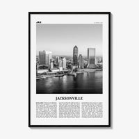 Jacksonville Print Black and White No 1, Jacksonville Wall Art, Jacksonville Poster, North Carolina, USA, United States, North America