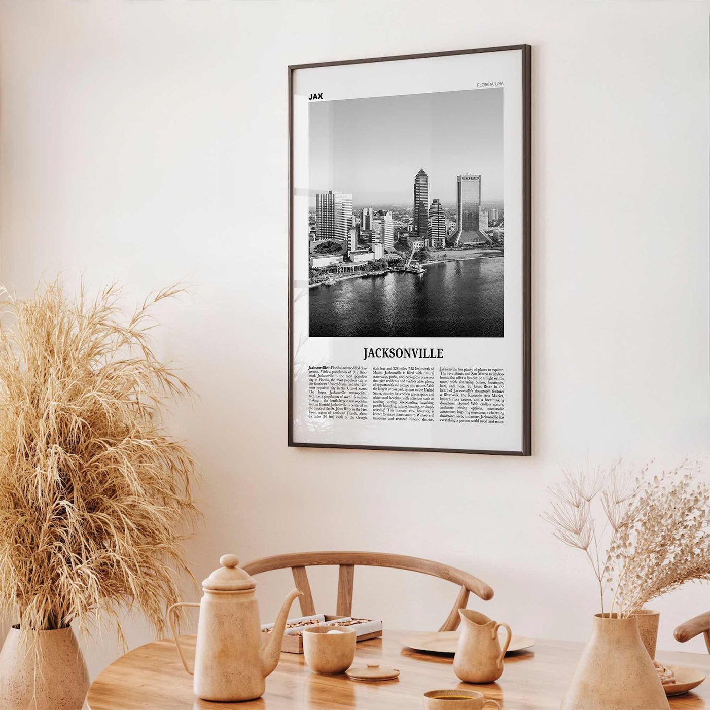 Jacksonville Print Black and White No 1, Jacksonville Wall Art, Jacksonville Poster, North Carolina, USA, United States, North America