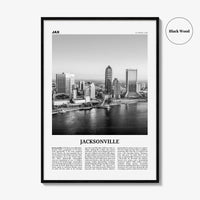 Jacksonville Print Black and White No 1, Jacksonville Wall Art, Jacksonville Poster, North Carolina, USA, United States, North America