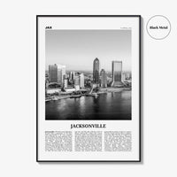 Jacksonville Print Black and White No 1, Jacksonville Wall Art, Jacksonville Poster, North Carolina, USA, United States, North America