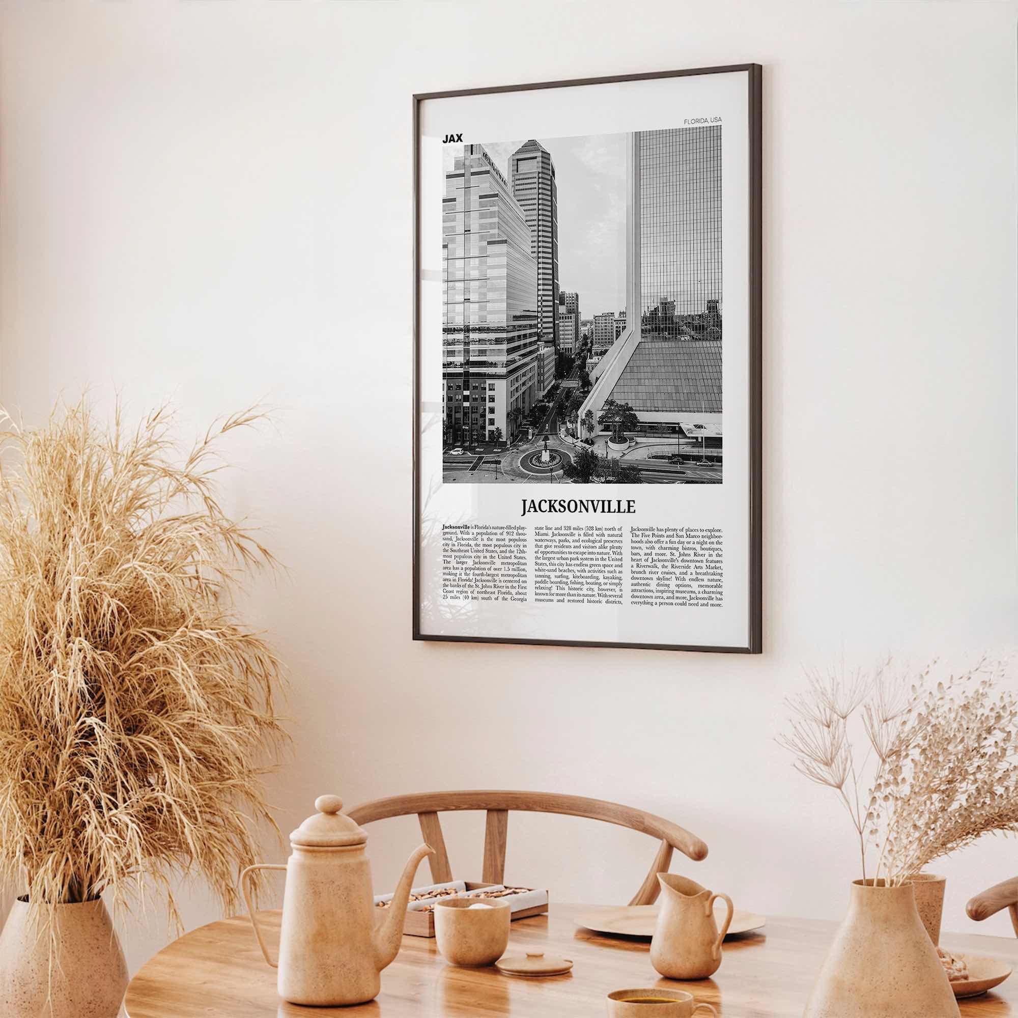 Jacksonville Print Black and White No 2, Jacksonville Wall Art, Jacksonville Poster, North Carolina, USA, United States, North America