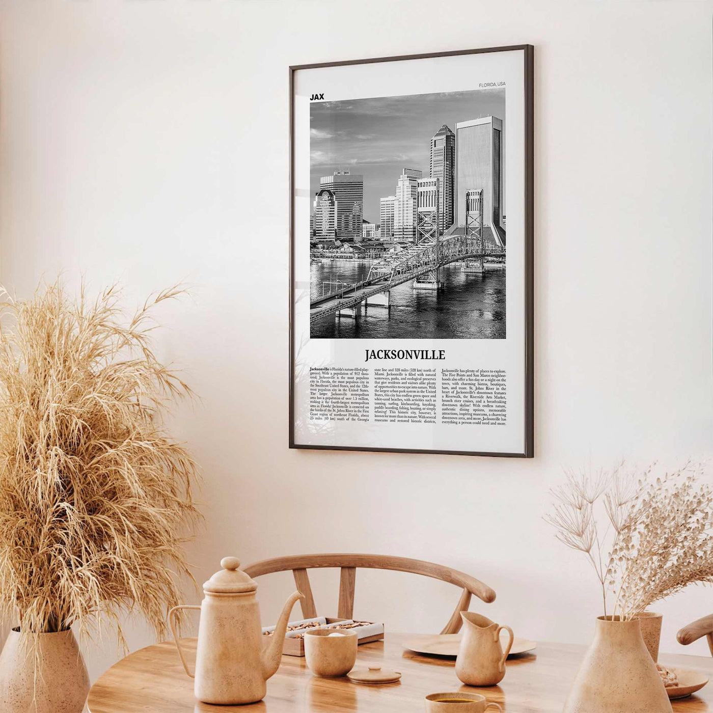 Jacksonville Print Black and White No 3, Jacksonville Wall Art, Jacksonville Poster, North Carolina, USA, United States, North America