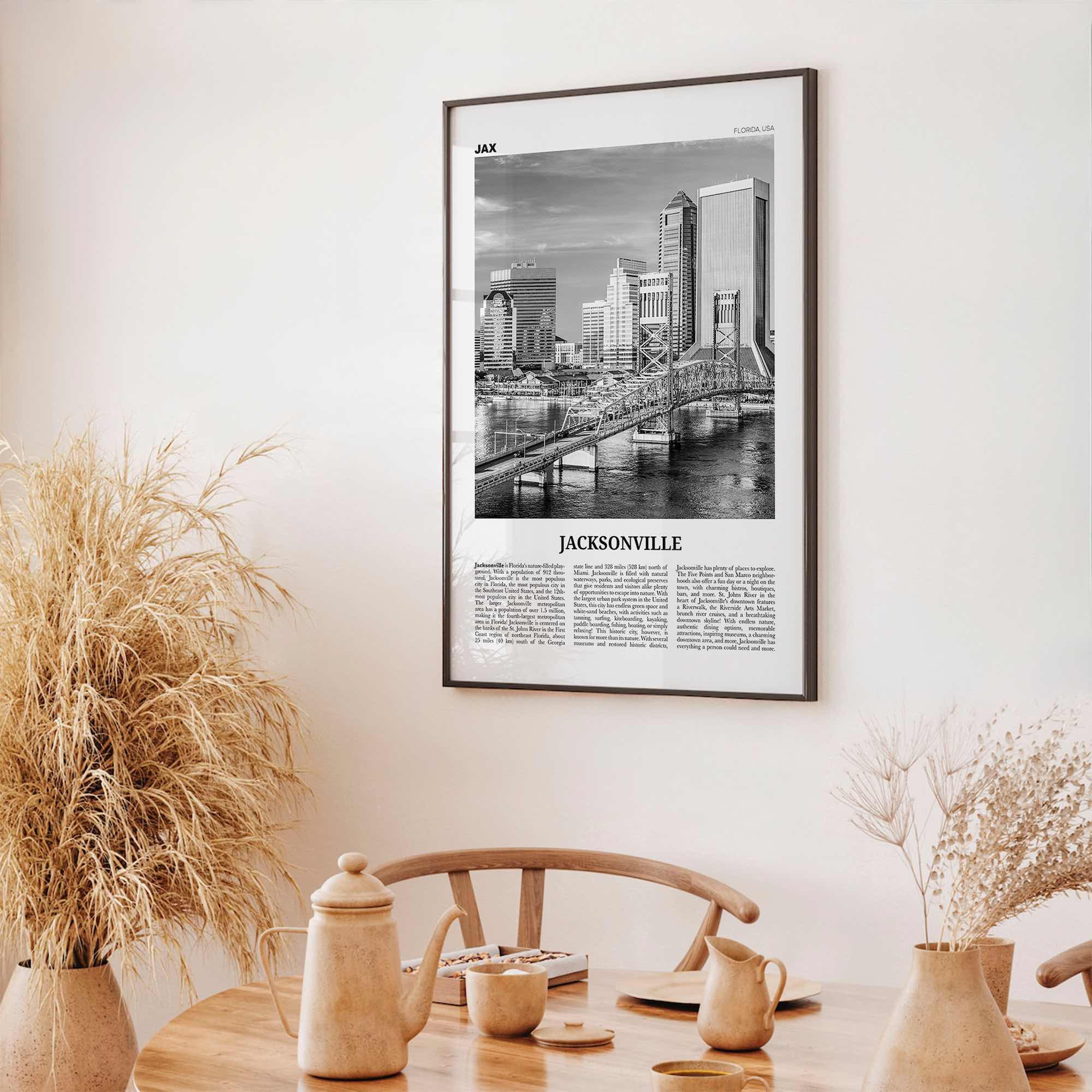 Jacksonville Print Black and White No 3, Jacksonville Wall Art, Jacksonville Poster, North Carolina, USA, United States, North America