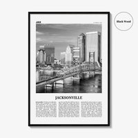 Jacksonville Print Black and White No 3, Jacksonville Wall Art, Jacksonville Poster, North Carolina, USA, United States, North America