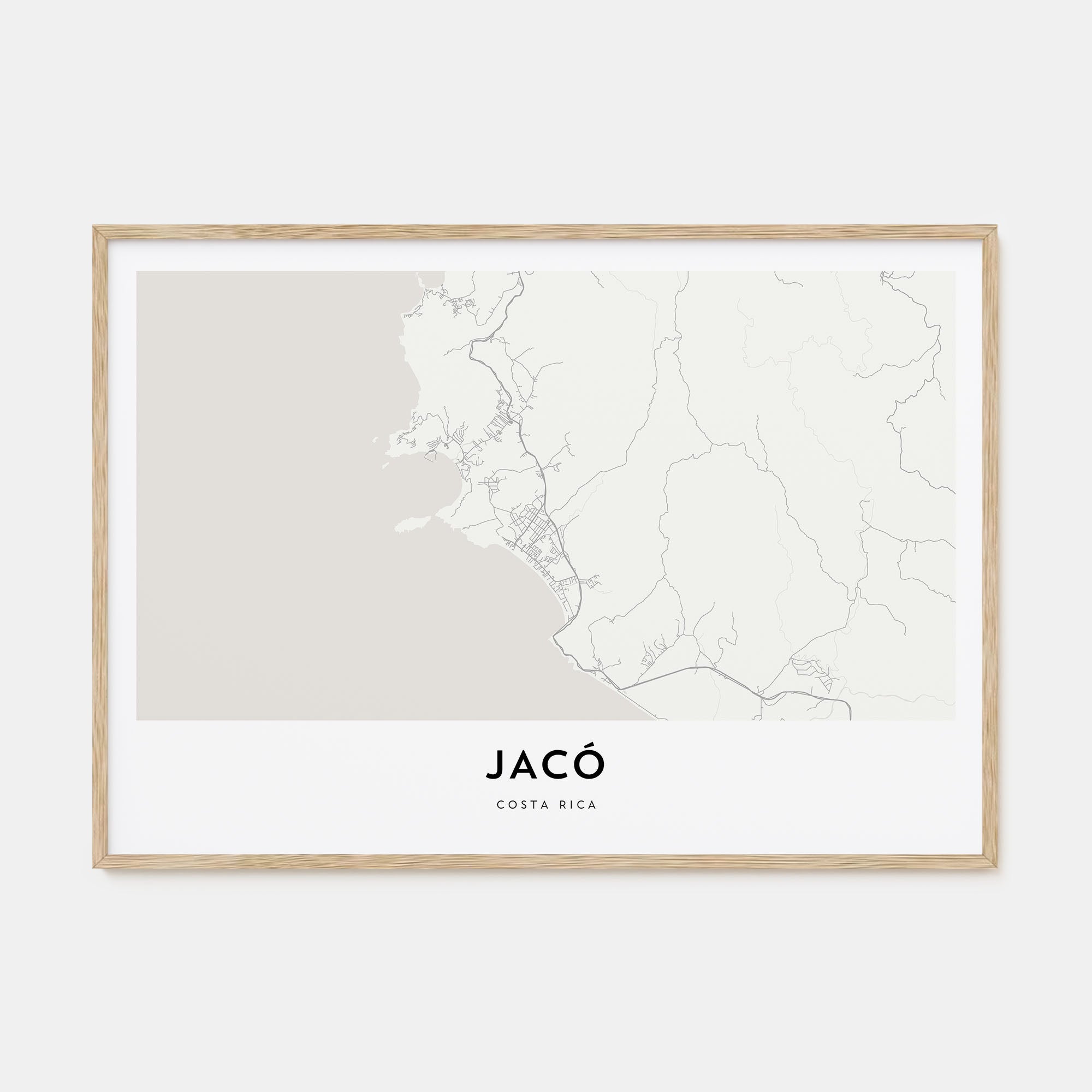 Jacó Map Landscape Poster