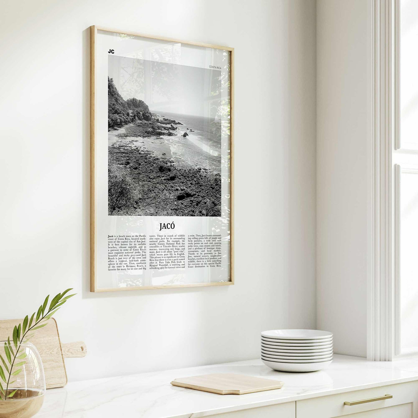 Jaco Print Black and White, Jaco Wall Art, Jaco Poster, Jaco Photo, Jaco Wall Décor, Jaco Map, Costa Rica