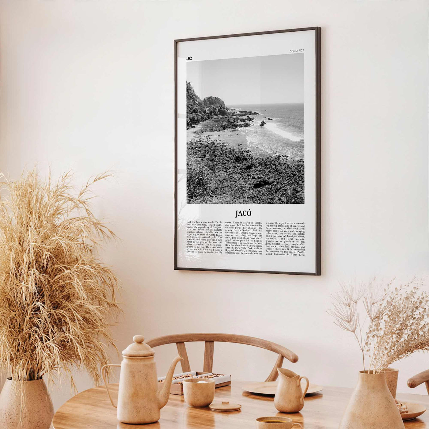 Jaco Print Black and White, Jaco Wall Art, Jaco Poster, Jaco Photo, Jaco Wall Décor, Jaco Map, Costa Rica