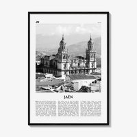 Jaen Print Black and White, Jaen Wall Art, Jaen Poster, Jaen Photo, Jaen Wall Décor, Jaen Map, Spain