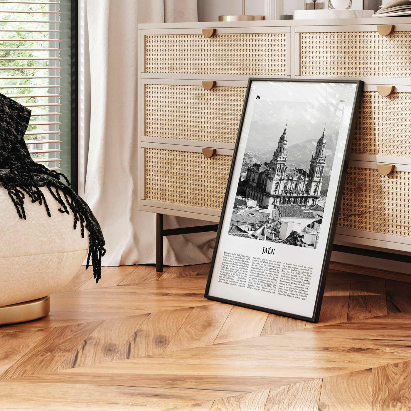 Jaen Print Black and White, Jaen Wall Art, Jaen Poster, Jaen Photo, Jaen Wall Décor, Jaen Map, Spain