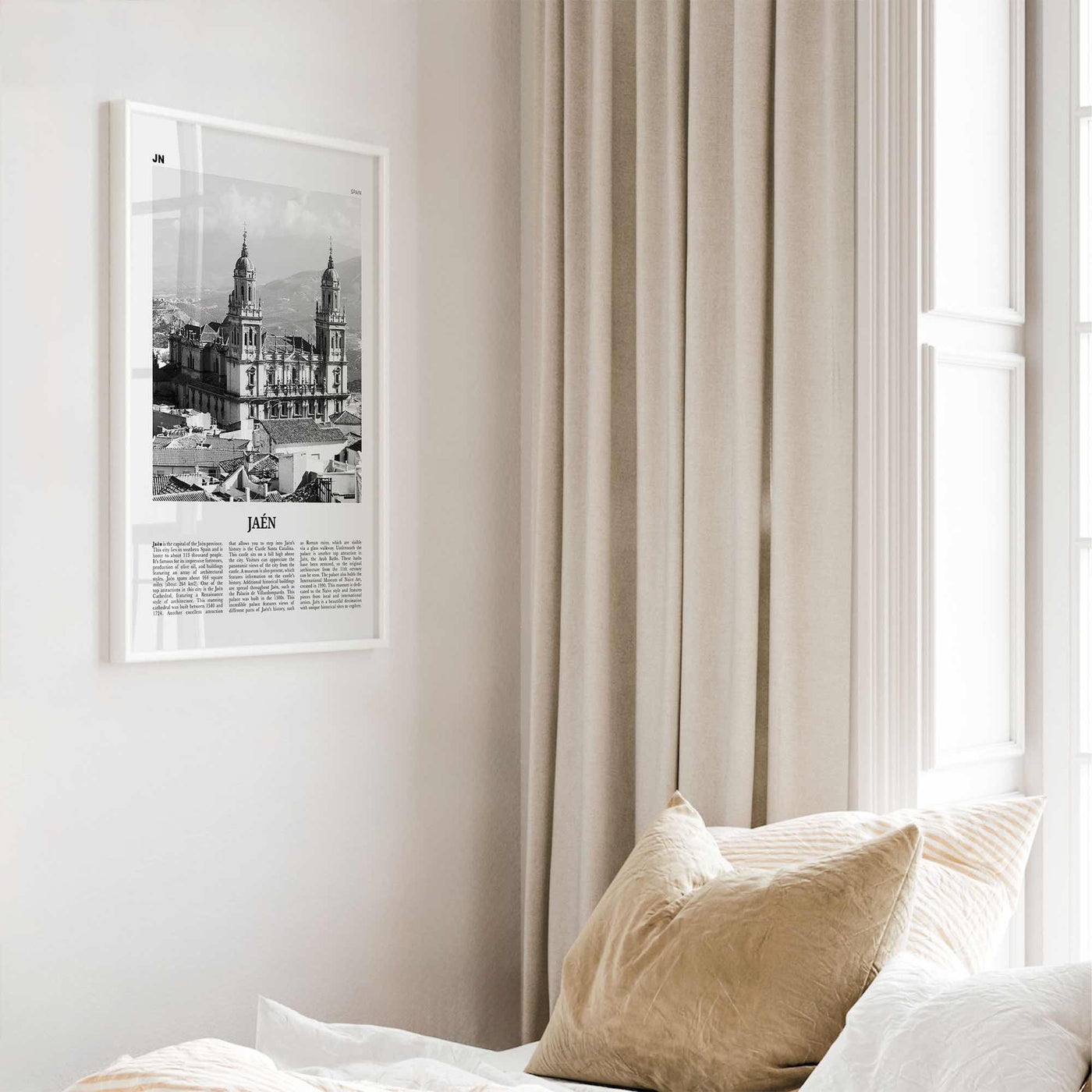 Jaen Print Black and White, Jaen Wall Art, Jaen Poster, Jaen Photo, Jaen Wall Décor, Jaen Map, Spain