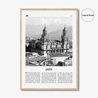 Jaen Print Black and White, Jaen Wall Art, Jaen Poster, Jaen Photo, Jaen Wall Décor, Jaen Map, Spain