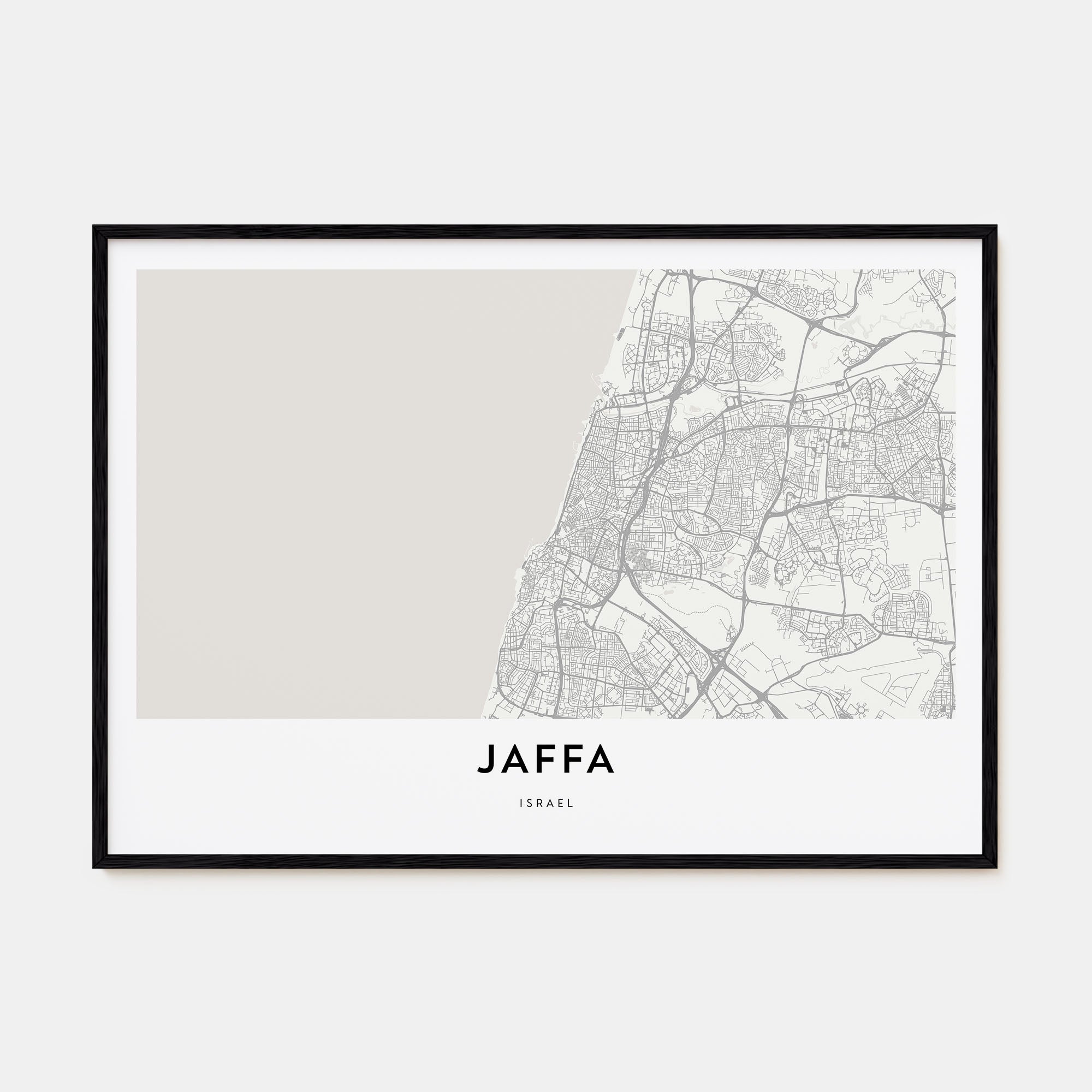 Jaffa Map Landscape Poster