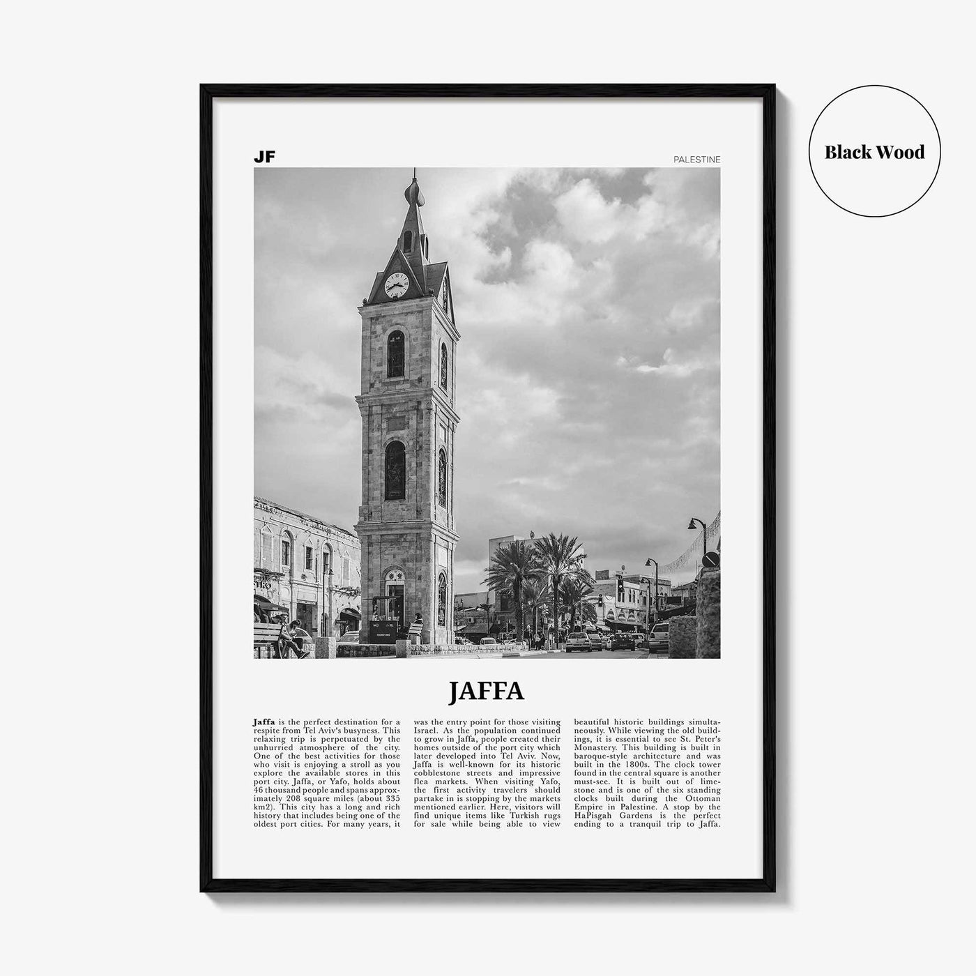 Jaffa Print Black and White, Jaffa Wall Art, Jaffa Poster, Jaffa Photo, Jaffa Wall Décor, Jaffa Map, Palestine