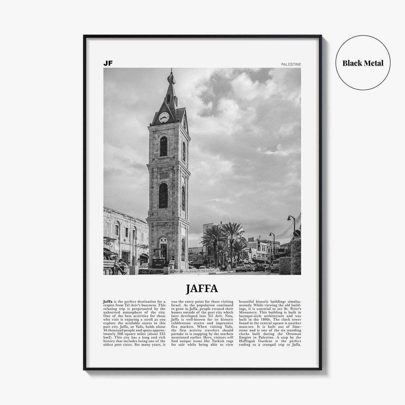 Jaffa Print Black and White, Jaffa Wall Art, Jaffa Poster, Jaffa Photo, Jaffa Wall Décor, Jaffa Map, Palestine