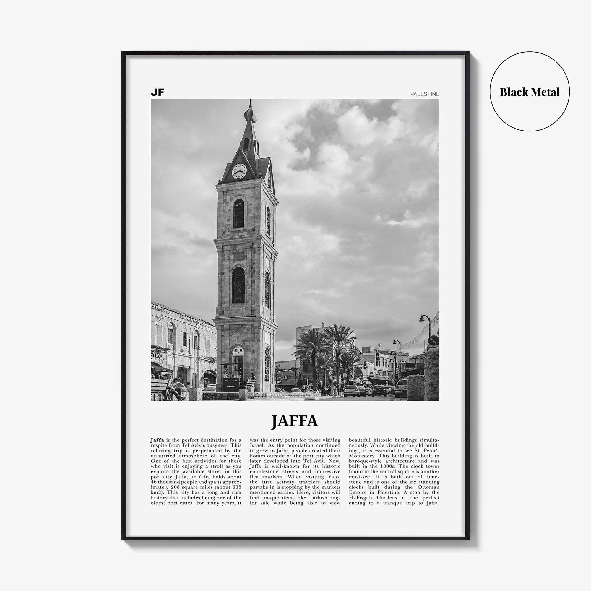 Jaffa Print Black and White, Jaffa Wall Art, Jaffa Poster, Jaffa Photo, Jaffa Wall Décor, Jaffa Map, Palestine