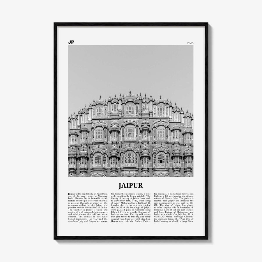 Jaipur Print Black and White, Jaipur Wall Art, Jaipur Poster, Jaipur Photo, Jaipur Wall Décor, India, Rajasthan