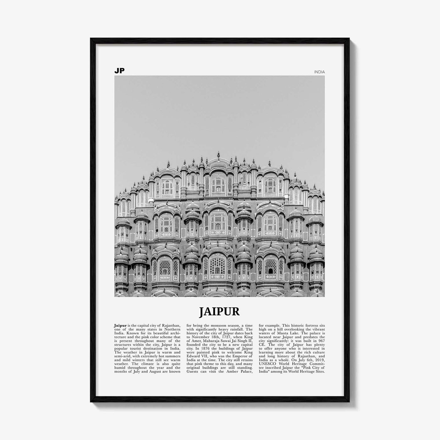 Jaipur Print Black and White, Jaipur Wall Art, Jaipur Poster, Jaipur Photo, Jaipur Wall Décor, India, Rajasthan