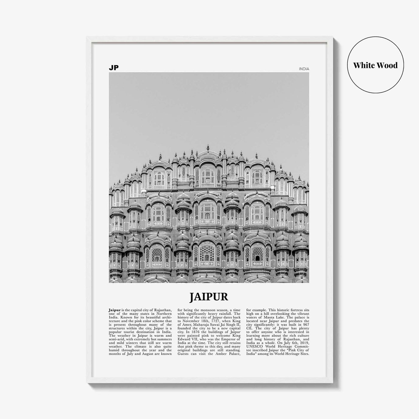 Jaipur Print Black and White, Jaipur Wall Art, Jaipur Poster, Jaipur Photo, Jaipur Wall Décor, India, Rajasthan