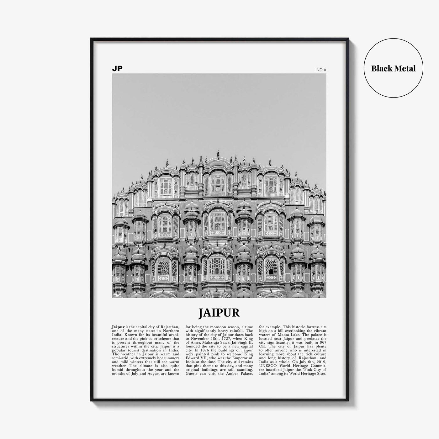 Jaipur Print Black and White, Jaipur Wall Art, Jaipur Poster, Jaipur Photo, Jaipur Wall Décor, India, Rajasthan