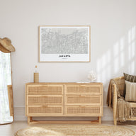 Jakarta Map Landscape Poster