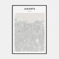 Jakarta Map Portrait Poster