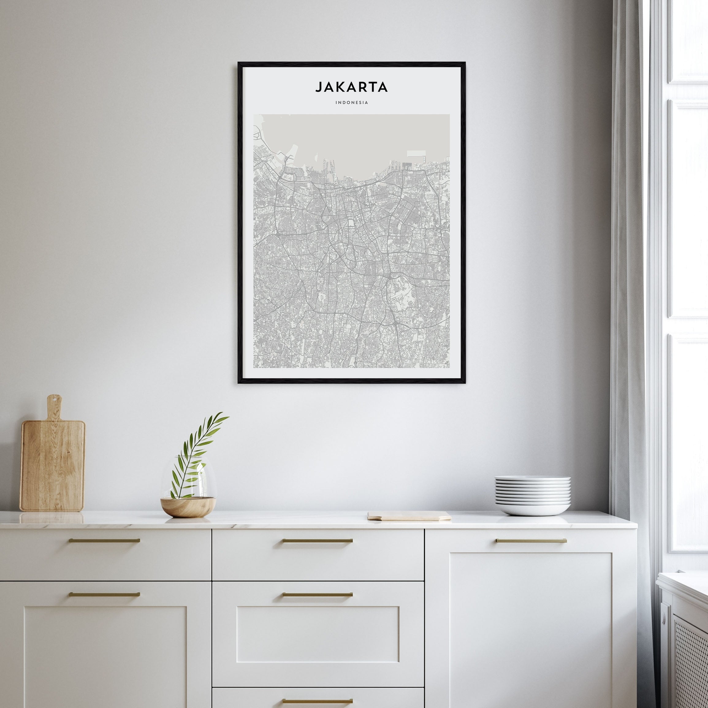 Jakarta Map Portrait Poster