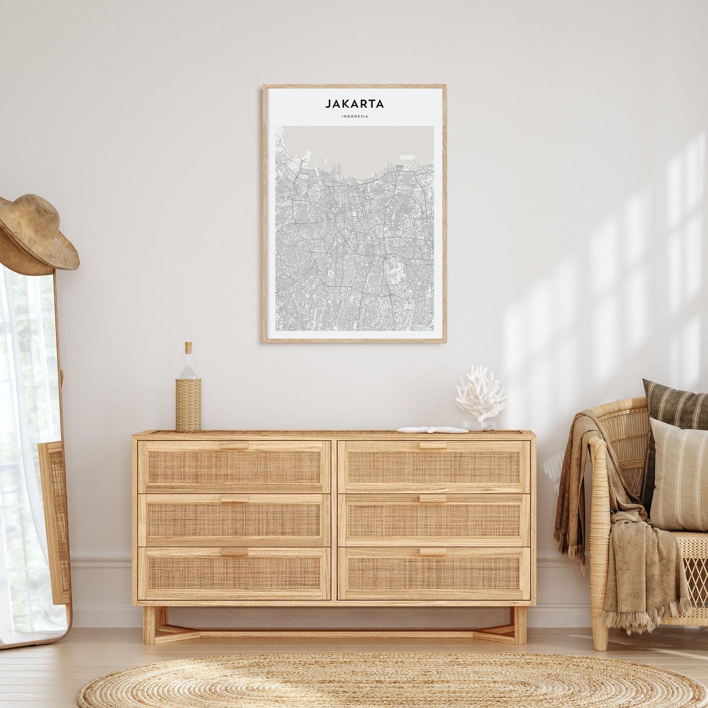Jakarta Map Portrait Poster