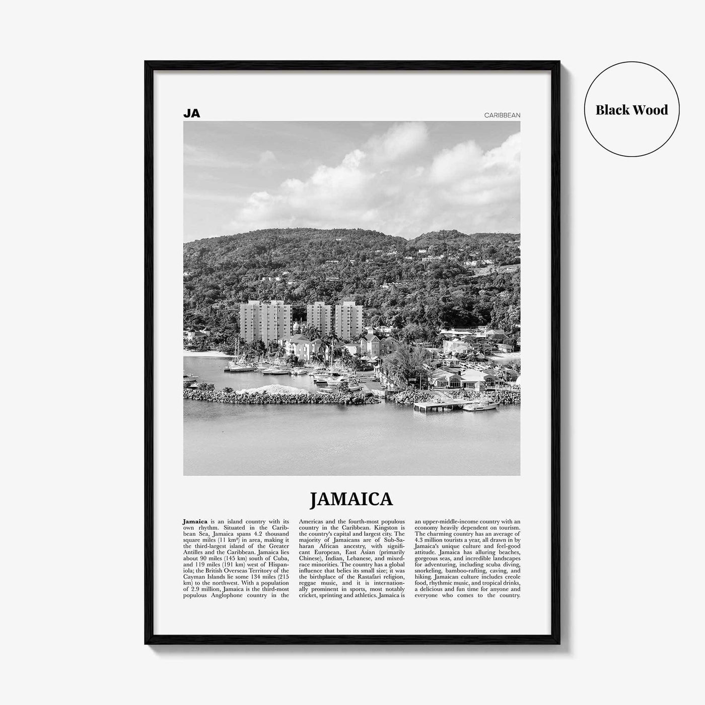 Jamaica Print Black and White No 3, Jamaica Wall Art, Jamaica Poster, Jamaica Photo, Jamaica Wall Decor, City Art Print, Kingston, Caribbean