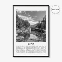 Jasper National Park Print Black and White, Jasper Wall Art, Jasper Poster, Jasper Photo, Jasper Wall Décor, Jasper Map, Alberta, Canada
