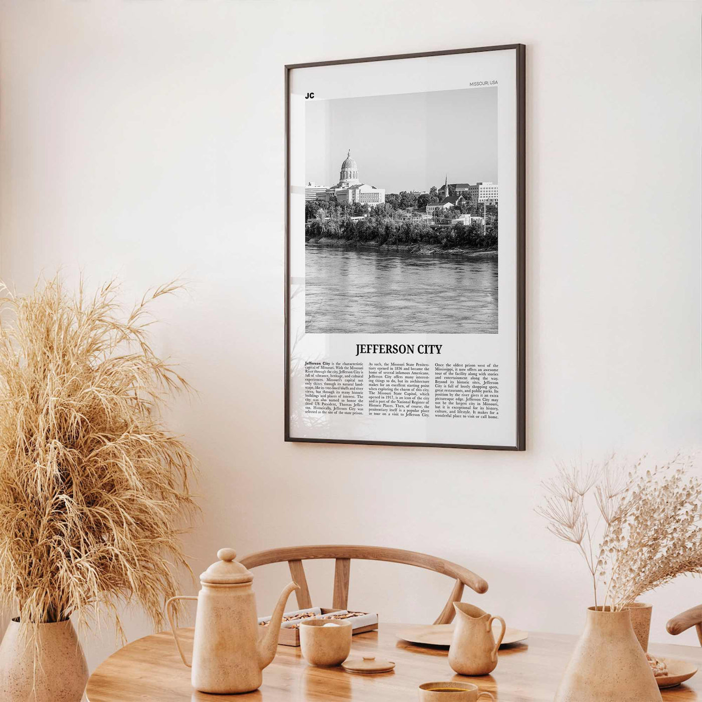 Jefferson City Print Black and White, Jefferson City Wall Art, Jefferson City Poster, Jefferson City Photo, Jefferson City Wall Décor