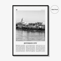 Jefferson City Print Black and White, Jefferson City Wall Art, Jefferson City Poster, Jefferson City Photo, Jefferson City Wall Décor