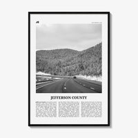 Jefferson County Print Black and White, Jefferson County Wall Art, Jefferson Poster, Jefferson Photo, Jefferson Wall Décor, Jefferson Map