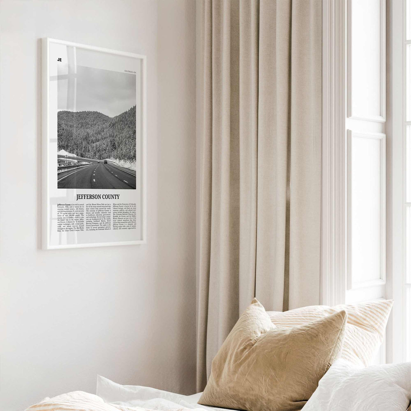 Jefferson County Print Black and White, Jefferson County Wall Art, Jefferson Poster, Jefferson Photo, Jefferson Wall Décor, Jefferson Map