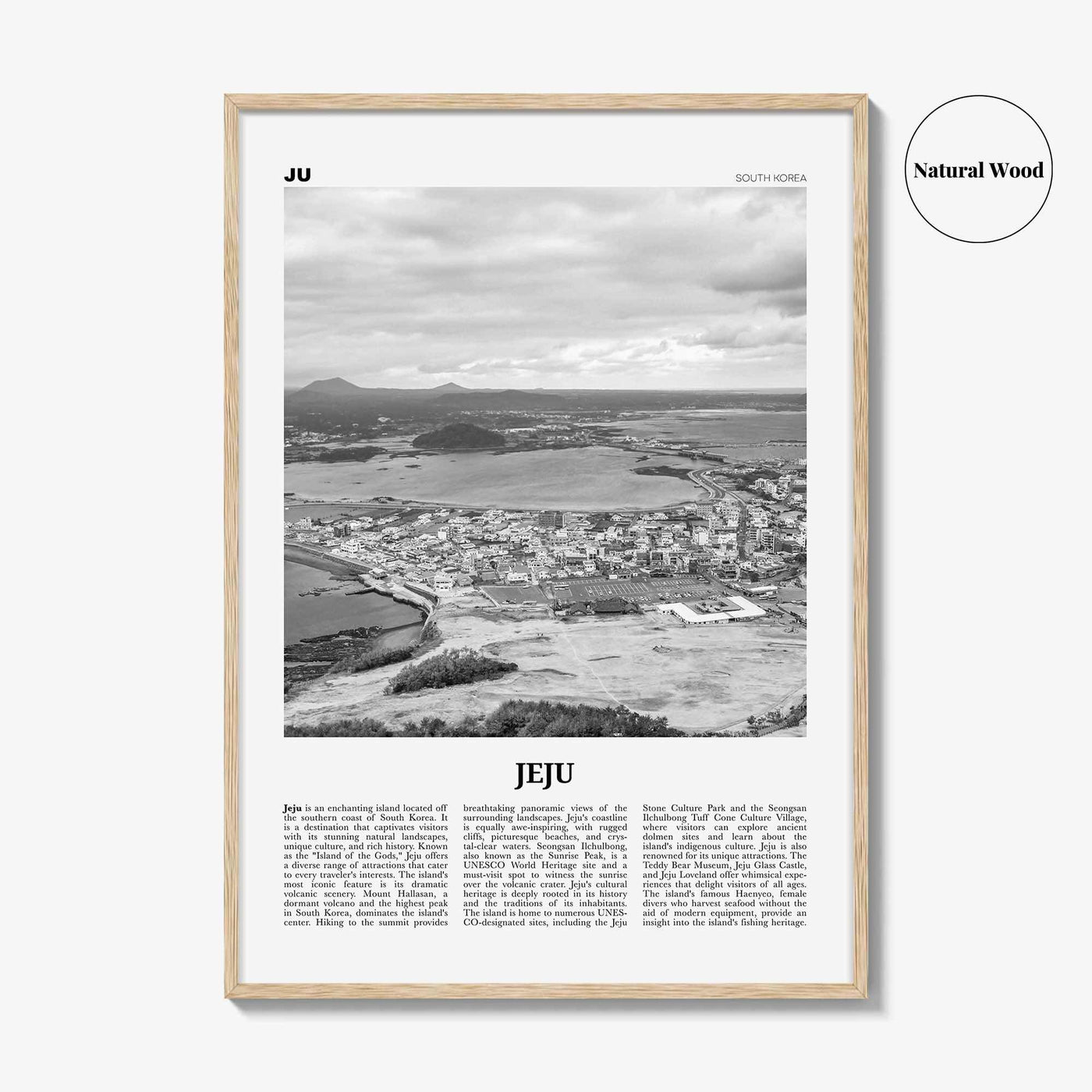 Jeju City Print Black and White, Jeju Wall Art, Jeju Poster, Jeju Photo, Jeju Wall Décor, Jeju Map, South Korea