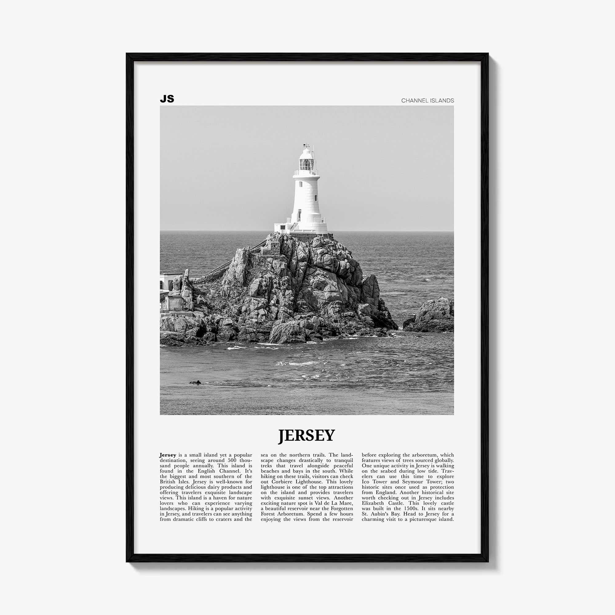 Jersey Print Black and White Channel Islands No 1, Jersey Wall Art, Jersey Poster, Jersey Photo, Jersey Wall Décor, Jersey Map