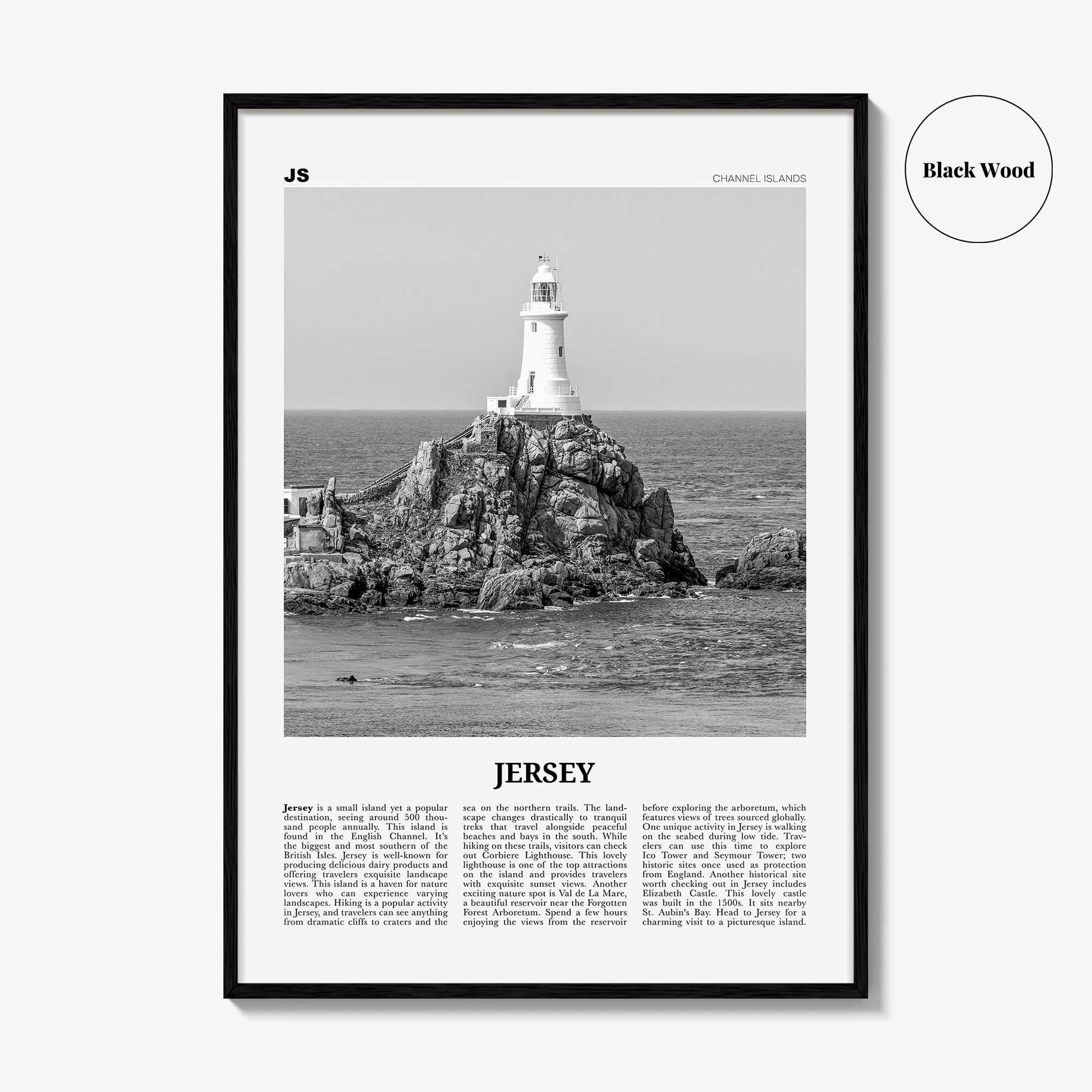 Jersey Print Black and White Channel Islands No 1, Jersey Wall Art, Jersey Poster, Jersey Photo, Jersey Wall Décor, Jersey Map