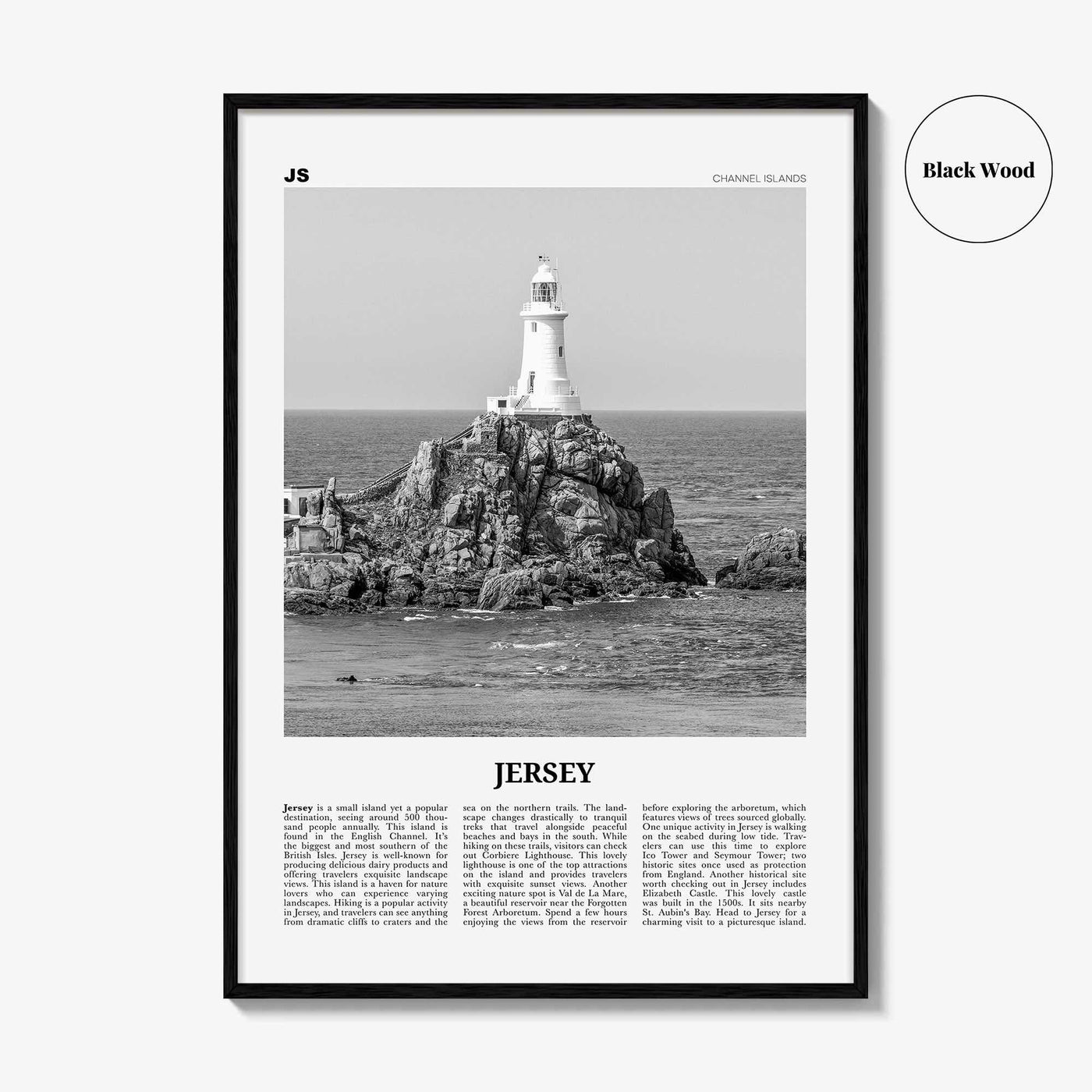 Jersey Print Black and White Channel Islands No 1, Jersey Wall Art, Jersey Poster, Jersey Photo, Jersey Wall Décor, Jersey Map