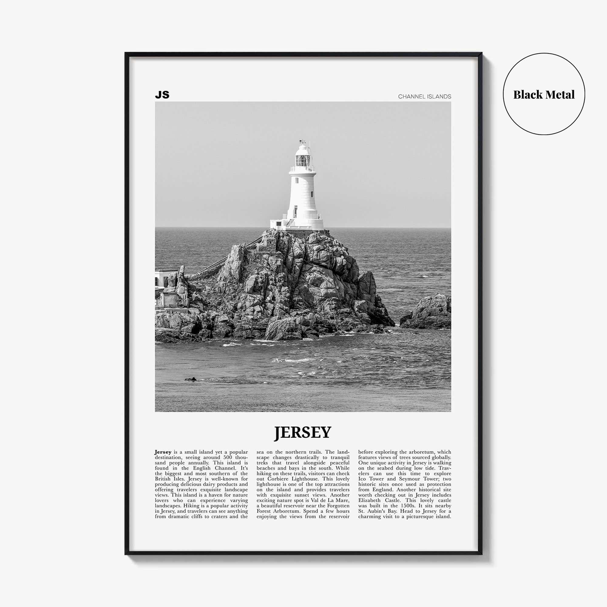 Jersey Print Black and White Channel Islands No 1, Jersey Wall Art, Jersey Poster, Jersey Photo, Jersey Wall Décor, Jersey Map