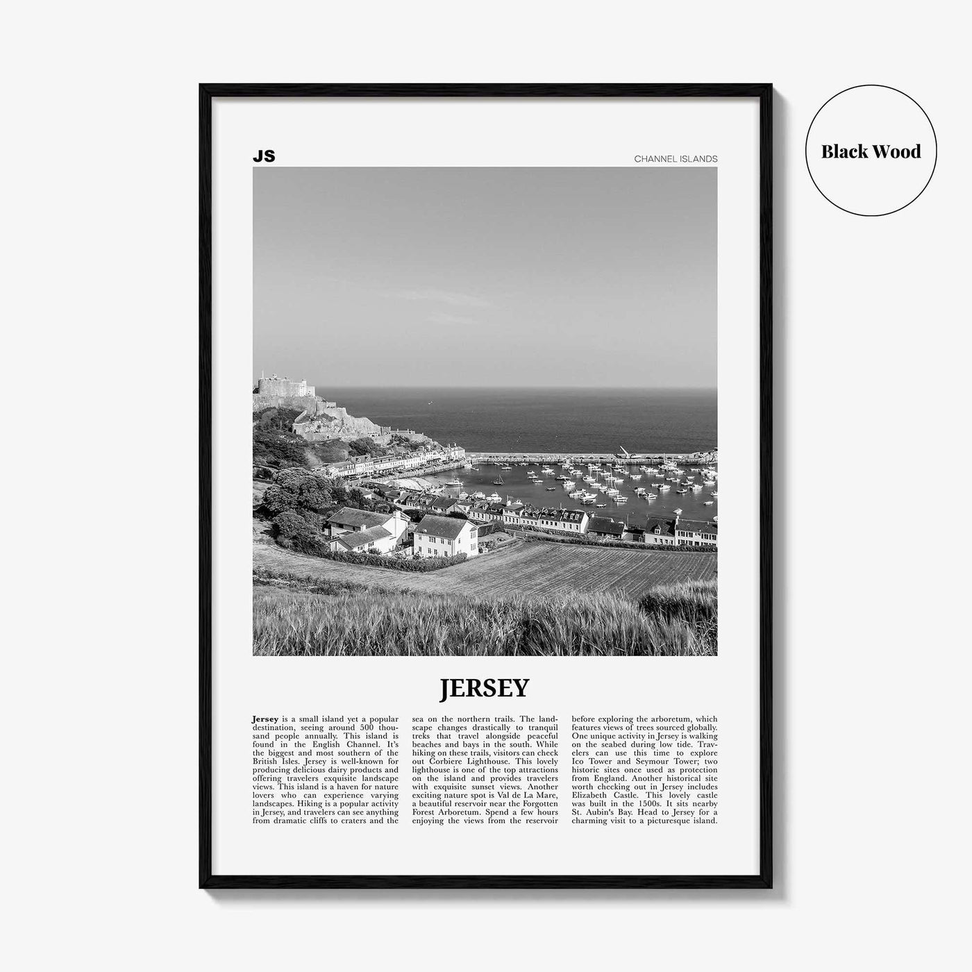 Jersey Print Black and White Channel Islands No 2, Jersey Wall Art, Jersey Poster, Jersey Photo, Jersey Wall Décor, Jersey Map