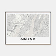 Jersey City Map Landscape Poster