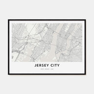 Jersey City Map Landscape Poster