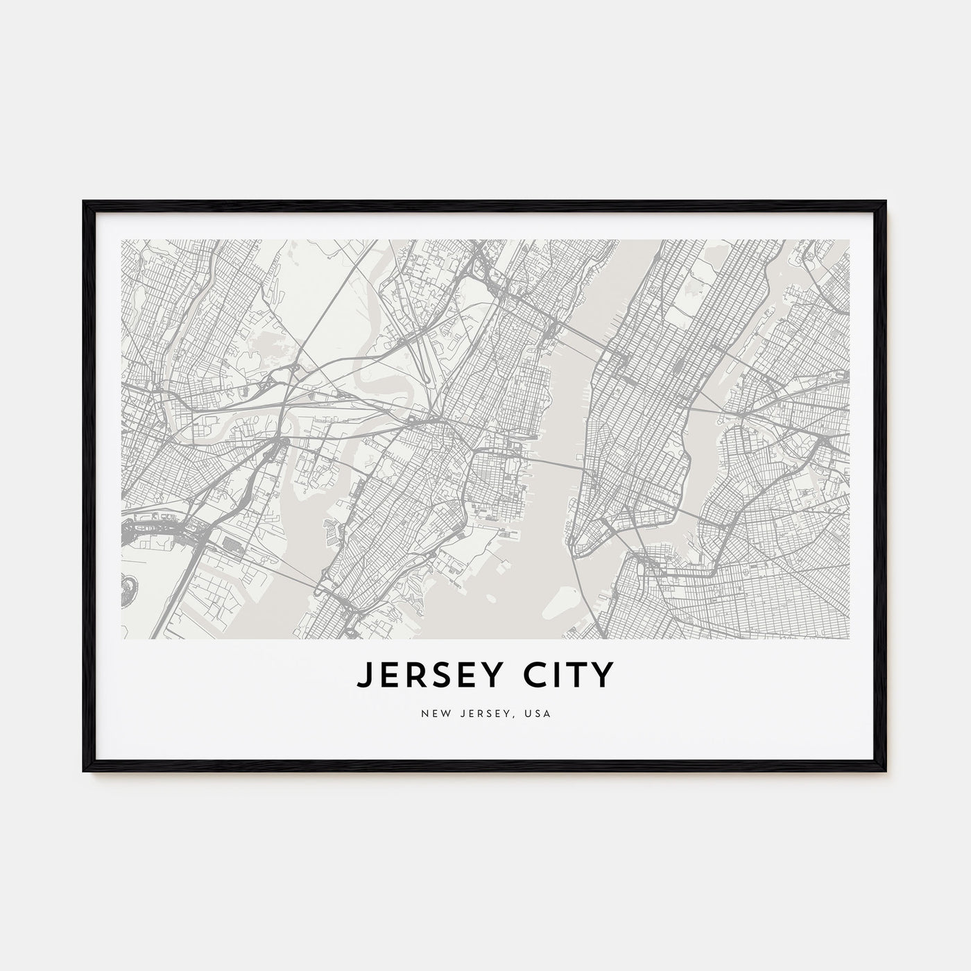 Jersey City Map Landscape Poster
