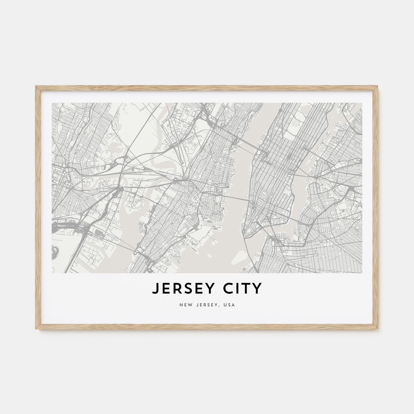 Jersey City Map Landscape Poster