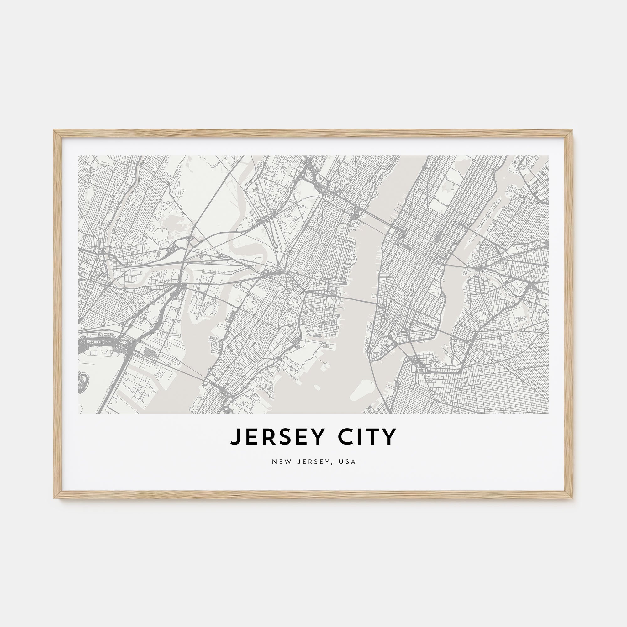 Jersey City Map Landscape Poster