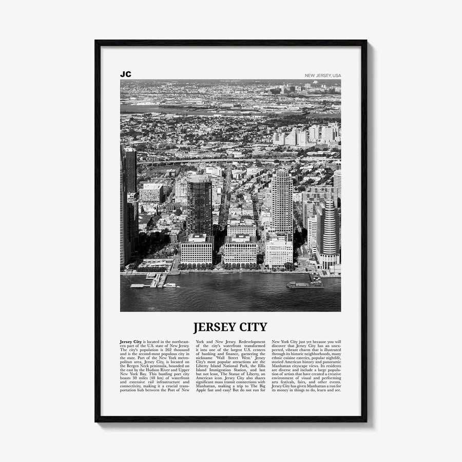 Jersey City Print Black and White No 1, Jersey City Wall Art, Jersey City Poster, Jersey City Photo, New Jersey, USA United States