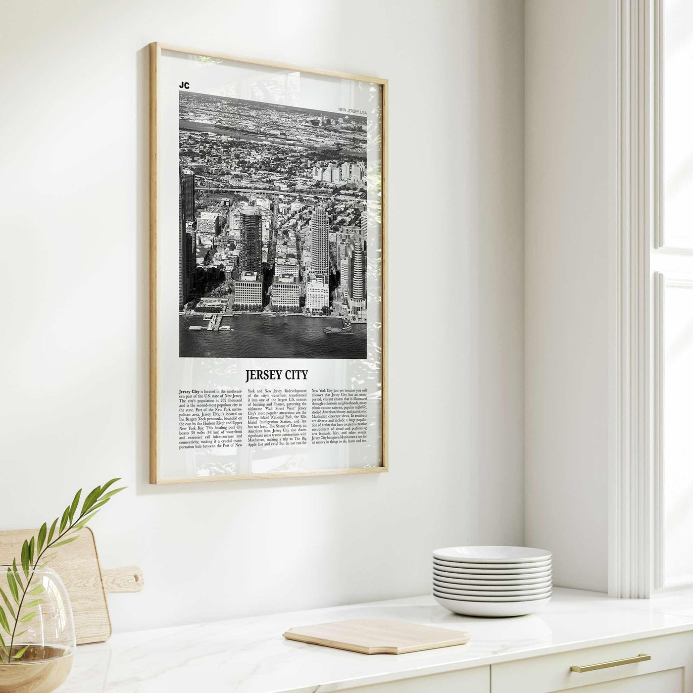 Jersey City Print Black and White No 1, Jersey City Wall Art, Jersey City Poster, Jersey City Photo, New Jersey, USA United States