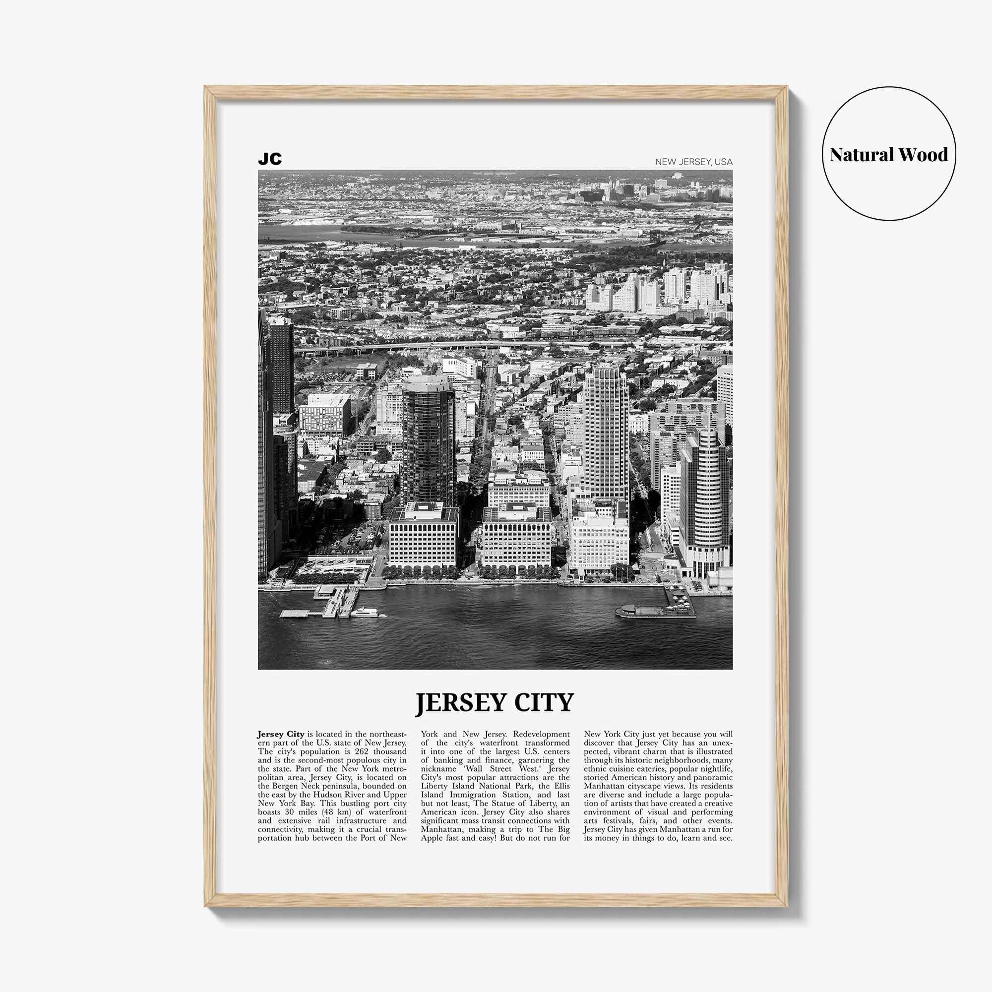 Jersey City Print Black and White No 1, Jersey City Wall Art, Jersey City Poster, Jersey City Photo, New Jersey, USA United States