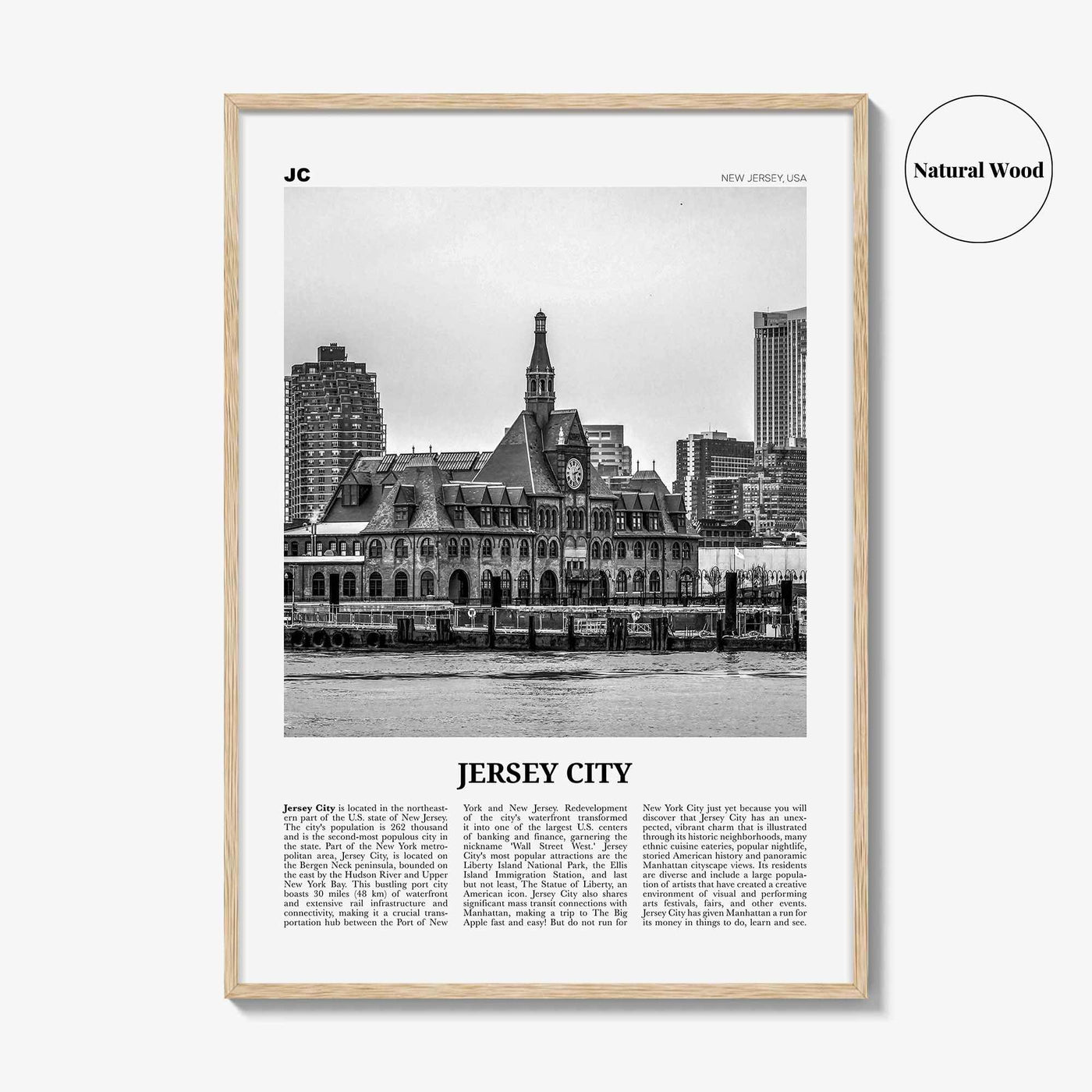 Jersey City Print Black and White No 2, Jersey City Wall Art, Jersey City Poster, Jersey City Photo, New Jersey, USA United States, America