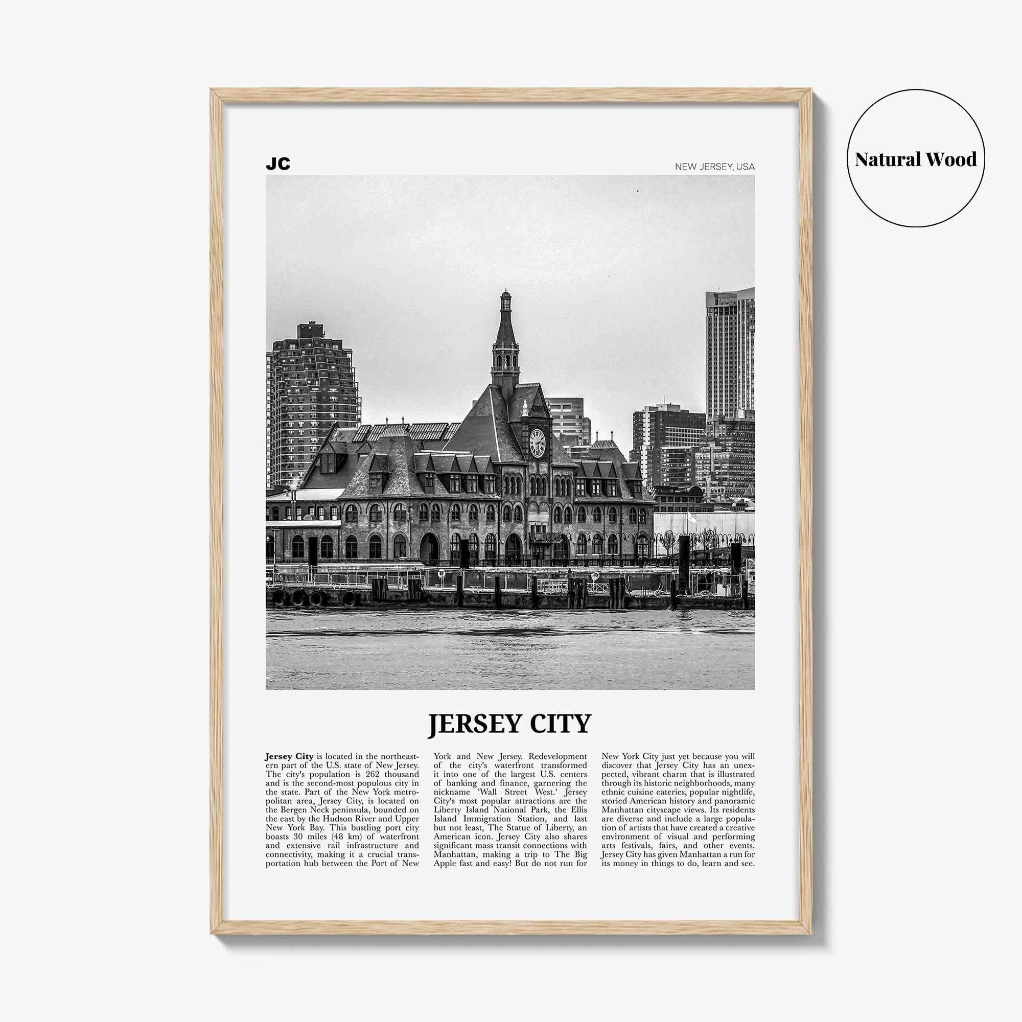Jersey City Print Black and White No 2, Jersey City Wall Art, Jersey City Poster, Jersey City Photo, New Jersey, USA United States, America